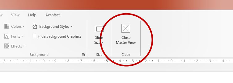 PowerPoint Close Master View
