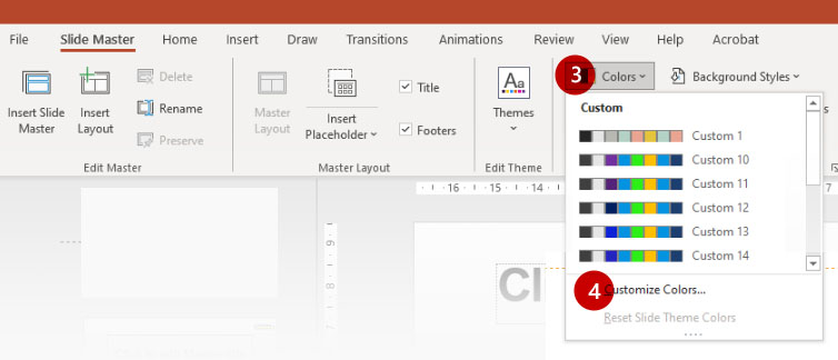 PowerPoint Slide Master - Custom Colors